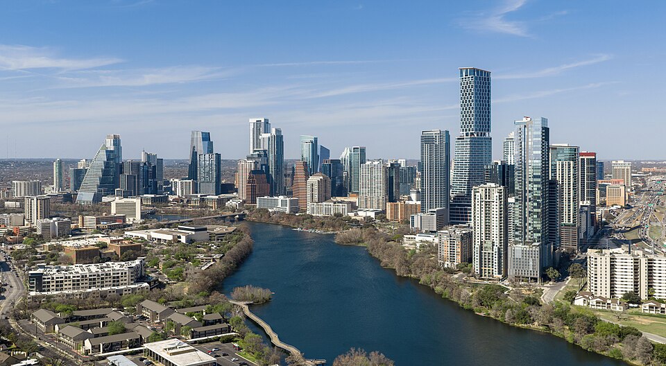 Austin Texas skyline showing the growing business district